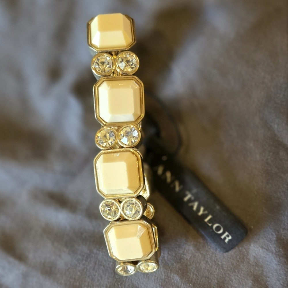 Ann Taylor Gold and Cream Elegant Bracelet